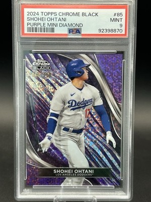 2024 Topps Chrome Black Shohei Ohtani Purple Mini Diamond Refr #/150 PSA 9 B905