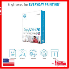 HP Printer Paper 8.5 x 11 Paper Copy Print 20 lb 1 Ream Case - 500 Sheets