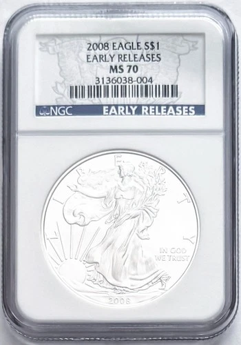 Photo of a 2008 American Silver Eagle from an eBay listing that sold on Jul 18, 2026