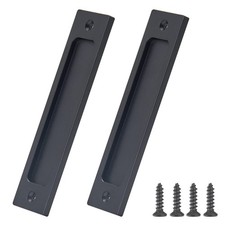 Sliding Barn Door Closet Handles Pulls - 2pcs Finger Flush Aluminum Alloy Pul...