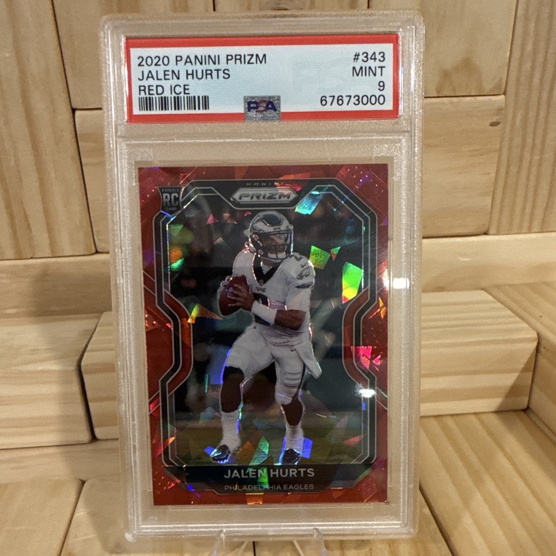 Panini 2020 Prizm Jalen Hurts Rookie #343 Red Ice Prizm PSA 9 Eagles