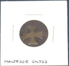 Tin Tobacco Tag, Maltese Cross - Diecut