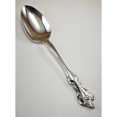 Orleans Deep Silver IS International Silver Solid Serving Spoon 8 3/8'' NOS