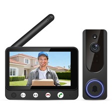 Daxadripo Wireless Doorbell Camera Video Monitor with Display 4.5" Black
