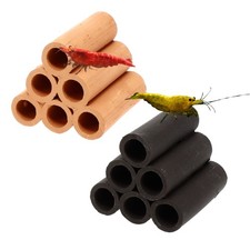 Aquarium Deko Pyramide 6er Garnelen Röhre Höhle Krebs Wels Laich Keramik Ton