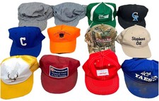 Vintage Trucker Hat Cap Lot Snap Back Strap Mesh Y2K Advertising Farm Mining MI2