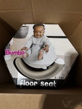 Bumbo Infant Floor Seat with Adjustable Safety Harness, Grey New In Box. Baby
