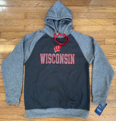 #ad NEW Pro Edge Wisconsin UW Badgers Pullover Hoodie Sweatshirt Men#x27;s M 38 40 $29.99