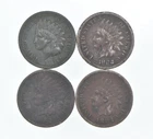 Lot of 4 STRONG Liberty 1889 1882 1882 1883 Indian Head Cent Lot *048