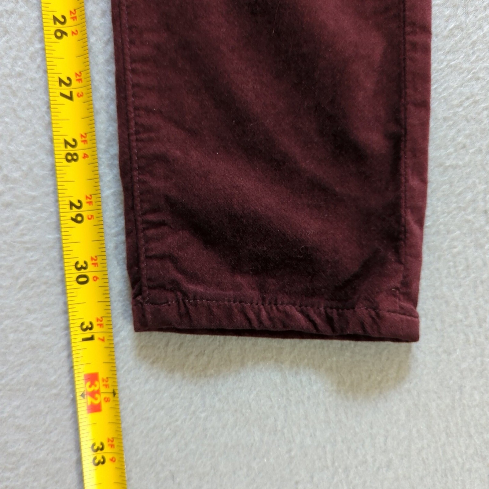 AG Adriano Goldschmied Farrah Skinny High Rise Velvet Pants Burgundy 26 NWT thumbnail 12