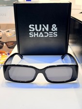 Slim Rectangle Sunglasses - Black Frame UV400 Black Lens Retro Y2K Unisex