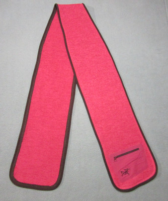 Arcteryx Scarf Pink Polartec Fleece Zip Pocket Unisex Outdoor Hiking 7.5x64