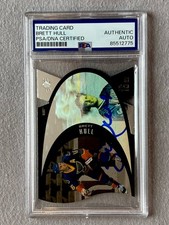 ST. LOUIS BLUES- BRETT HULL AUTOGRAPH 1997-98 UPPERDECK SPx #43- PSA SLAB