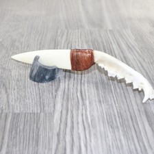 Coyote Jaw Handle Bone Blade Ornamental Knife #1462 Mountain Man Knife