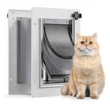 Cat Door for Wall Dog Door for Wall Exterior, 3-Flap Small Pet Door for Walls...