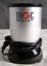 Magic Bullet Base Motor only 6.5" tall top Opening 3.5" Silver used MB1001B
