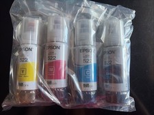 Genuine Epson 522 Ink Bottles 4 Pack for ET-2720 ET-2800 ET-2803 ET-4700 ET-4800
