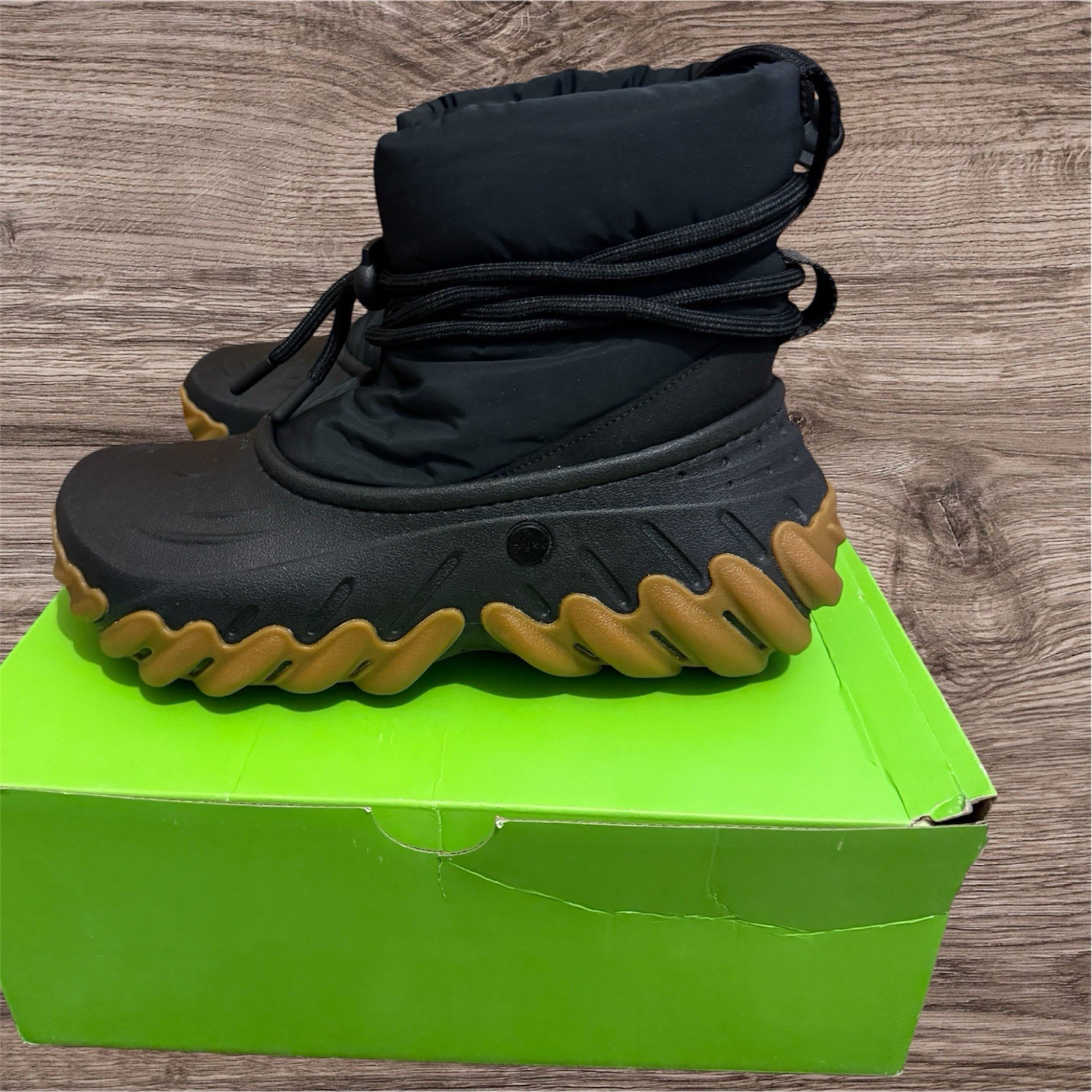 Crocs Echo Boots Unisex Insulated Black Gum Uk Size 7 New & Boxed £115RRP