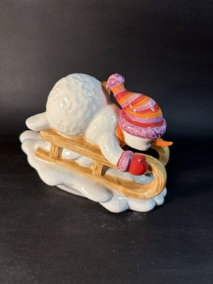 Goebel Schneemann Snowman Down Hill On Sleigh- Some Crazing