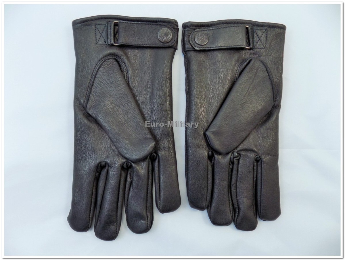 Military BW WW2 German Army Officer ELITE Leather Black Gloves