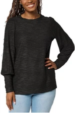 Belle by Kim Gravel Women's Sweatshirt Bishop Slv Top Black