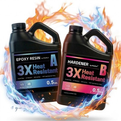 Ultra Heat Resistant Epoxy Resin 1:1 Mixing Resin Kit 195  High Heat Tolerance