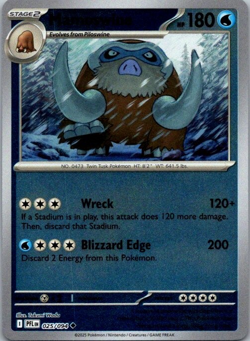 Mamoswine Reverse ME02: Phantasmal Flames 025/094 NM