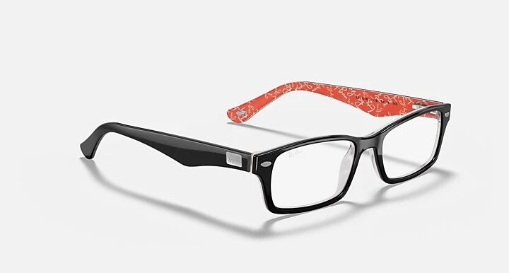 Ray Ban RB 5206 2479 Black on Red Rectangular Unisex Eye wear  Foto 4 de 4