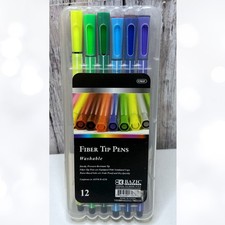 Juego de 12 bolígrafos artesanales Bazic FIBER TIP
