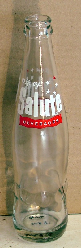 Salute Beverages; 10oz., 2-color ACL soda pop bottle