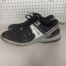 Zapatos de golf impermeables Sqairz Speed para hombre 14 negros grises cuero espiga suave