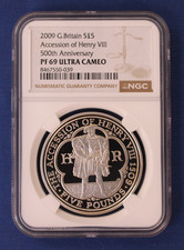 2009 Silver Proof &pound;5 coin "Henry VIII" NGC Graded PF69 Ultra Cameo