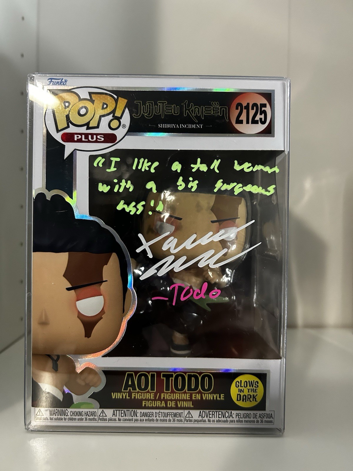 Jujitsu Kaisen Aoi Todo Funko Pop Glow Vinyl Figure Autographed