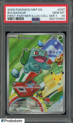 2026 Pokemon MEP EN First Partner Collection #037 Bulbasaur PSA 10 GEM MINT