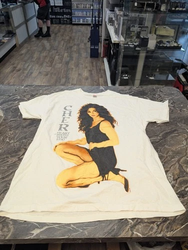 Cher Heart of Stone Tour Shirt White Mens 2XL S 1990s vintage concert t-shirt, vintage, size XXL, single stitch, B+ condition