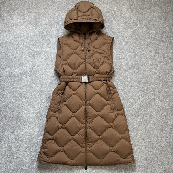 Women’s Moncler Liveche Gilet Brown Size 1 UK8 100% Authentic