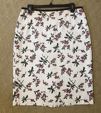 Ann Taylor Women's Multicolor Floral Lined Straight Pencil Skirt Size 8