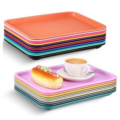 20 Pcs Plastic Art Trays - Colorful Fast Food Lunch Trays 12x9 Inch - 20 Colors