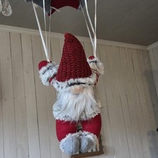 Weihnachtsdeko Wichtel Nikolaus Fallschirm 47 cm Weihnachtsmann 