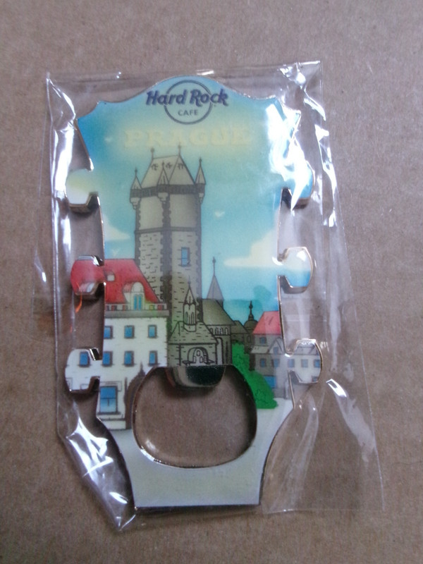 Sealed Hard Rock Cafe "Prague" Guitar Head Magnet Bottle Opener