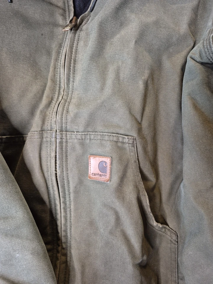Chaqueta de trabajo vintage Carhartt J130 ARG con capucha — talla mediana Foto 3 de 4