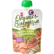 4-Pack PC Organics Vegetables and Lentil Baby Puree, Organic
