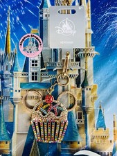2025 Disney Parks Mickey Mouse Cupcake Metal Bag Charm Keychain New