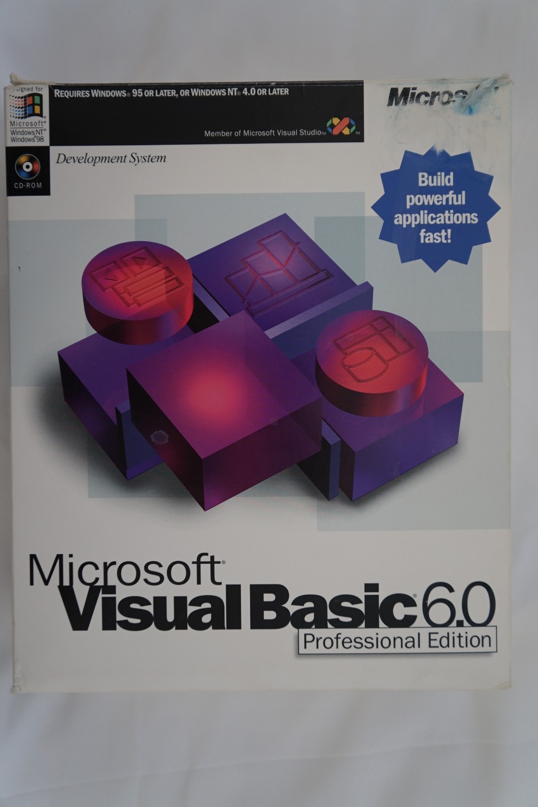 Microsoft Visual Basic Professional 6.0 PRO 6 BOX 4 Windows 7 10 11 203-00490 #1