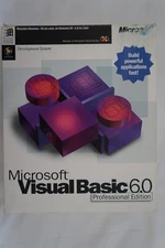 Microsoft Visual Basic Professional 6.0 PRO 6 BOX 4 Windows 7 10 11 203-00490 #1