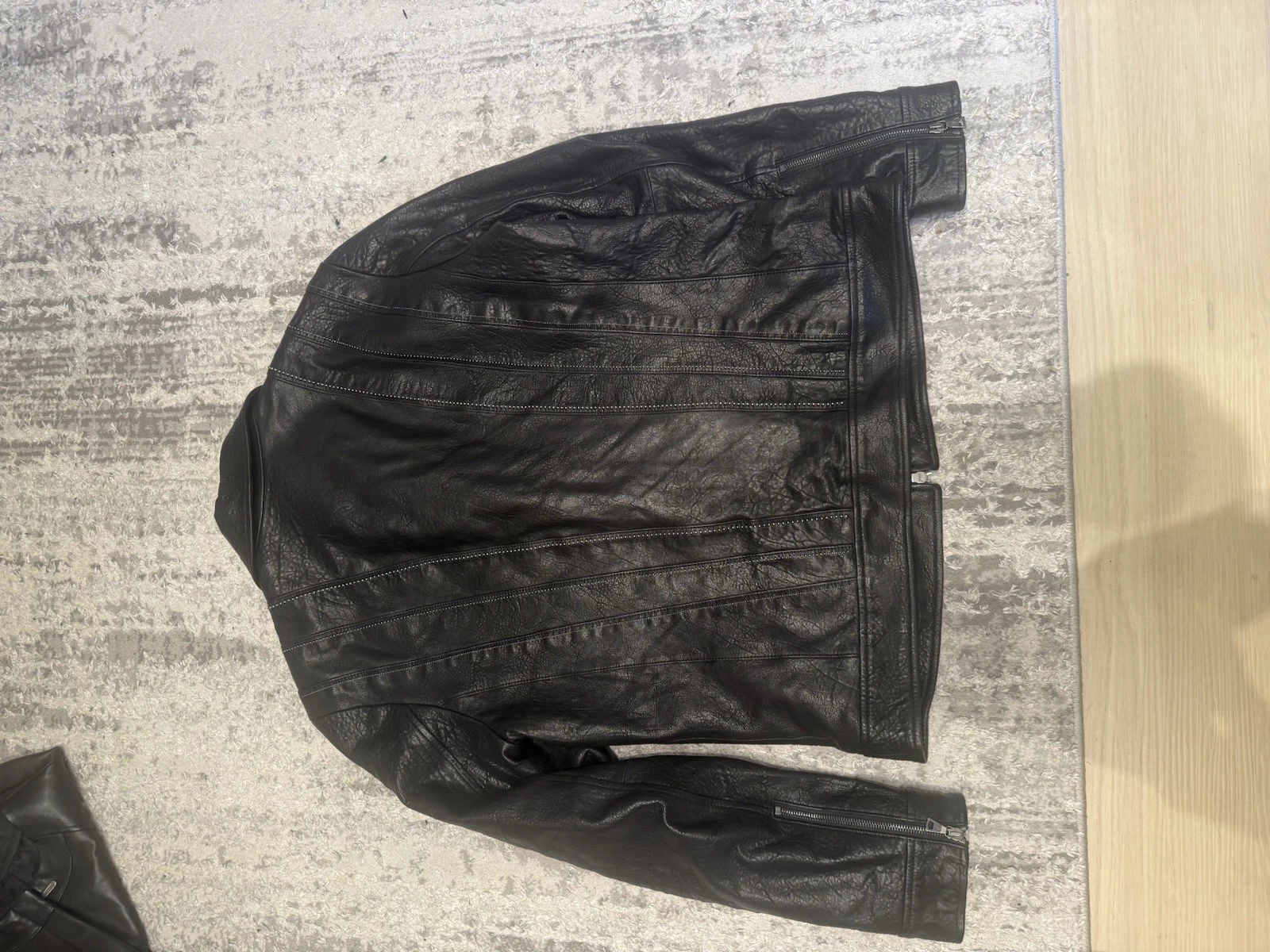 John Varvatos Men's Leather Jacket Size 50 Beaded Black - product detail image 8