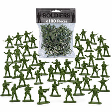 100x Toy Soldiers Green Plastic Soldier Figures Army Men for Boys Birthday Gift