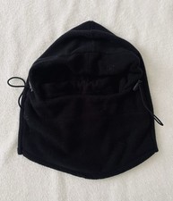 Balaclava Hoodie Black Multipurpose Thermal Warm Fleece Face Mask Drawstring