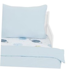 Space Adventure 3 Piece Toddler Bedding Set, Arctic Blue With Space Print 2