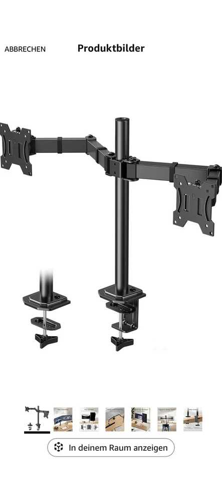 Monitor Halterung 2 Monitore für 13-30 Zoll Bildschirme Monitorhalterung 2 Mo...
